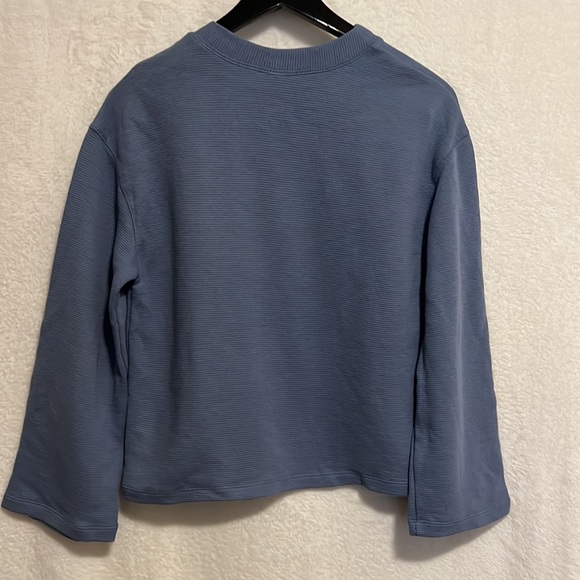 a new day Boxy Blue Ribbed Sweatshirt - Picture 4 of 5